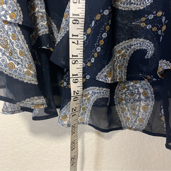 NWOT L LOFT Outlet Paisley Print Ruffled Flowy Lined Navy Mimi Skirt - Picture 7 of 10